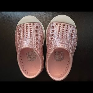 Pink Glitter baby/toddler Native shoes size 4